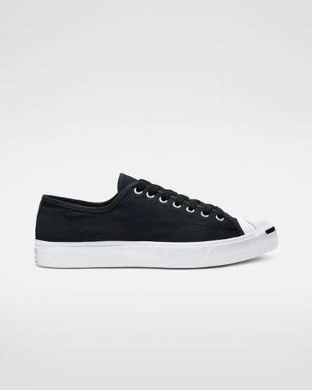 Tenis Converse Jack Purcell Lona Cano Baixo Masculino Pretas Branco Pretas | PT W0T8P19